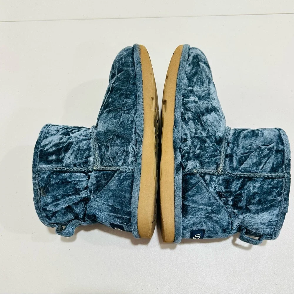 UGG Classic Mini II Velvet Boots Blue Wool Lining Women’s‎ Size 5